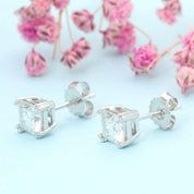 Cushion Cut Diamond Stud Earrings-Evani Naomi Jewelry