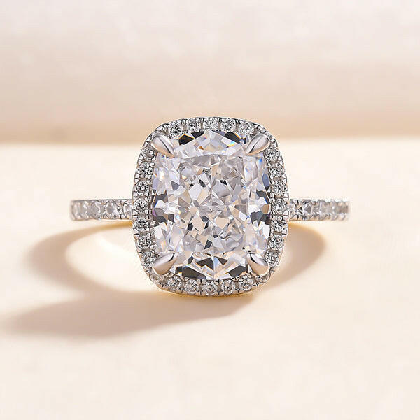 Cushion Cut Diamond with Halo Engagement Ring-Evani Naomi Jewelry