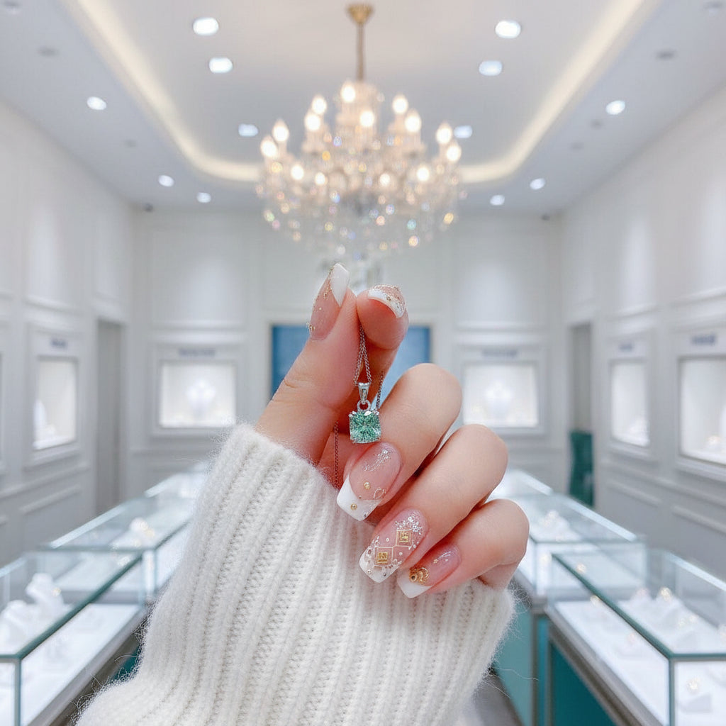 Cushion Cut Green Diamond Jewelry Set-Evani Jewelry