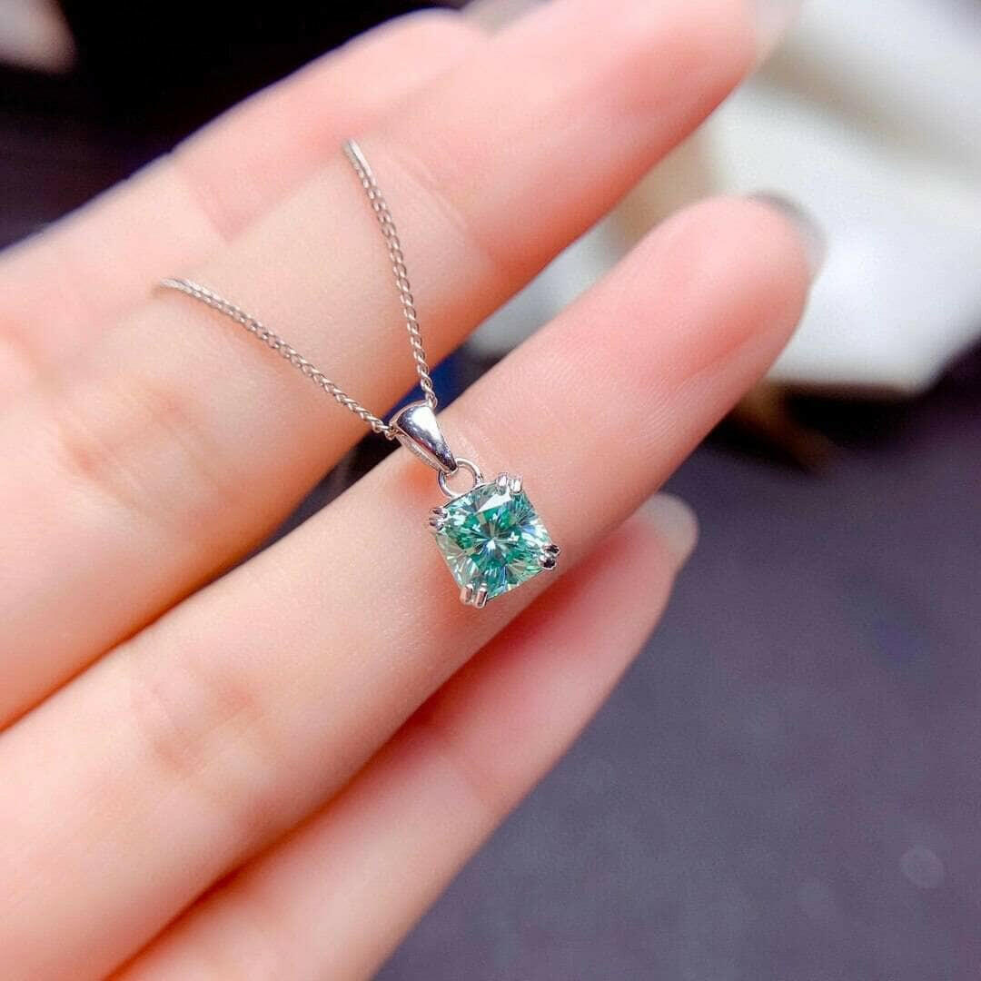 Cushion Cut Green Diamond Jewelry Set-Evani Naomi Jewelry