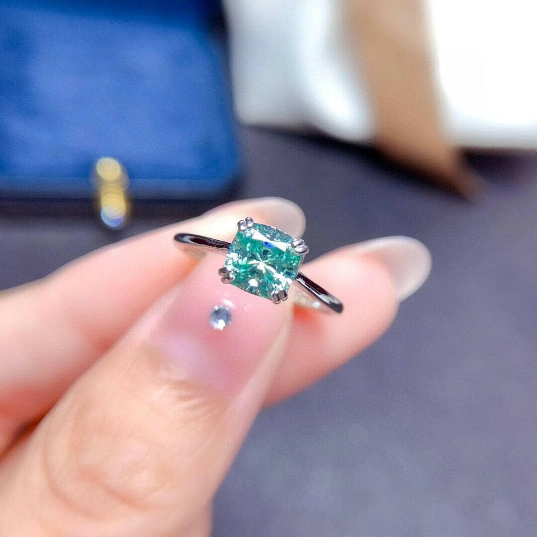 Cushion Cut Green Diamond Jewelry Set-Evani Naomi Jewelry