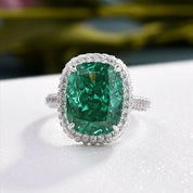 Cushion Cut Paraiba Tourmaline Diamond with Halo Engagement Ring-Evani Naomi Jewelry