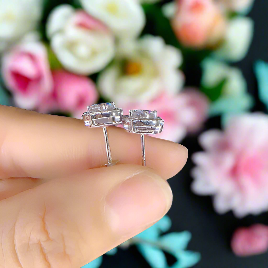 Cute 1.0 Cttw Round Cut Diamond Stud Earrings-Evani Naomi Jewelry