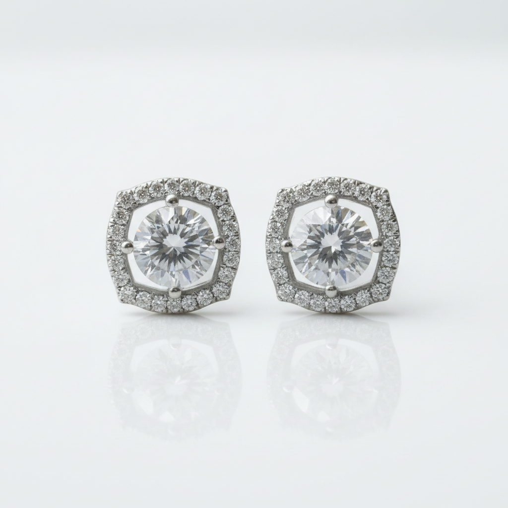 Cute 1.0 Cttw Round Cut Diamond Option Stud Earrings - Evani Naomi Jewelry