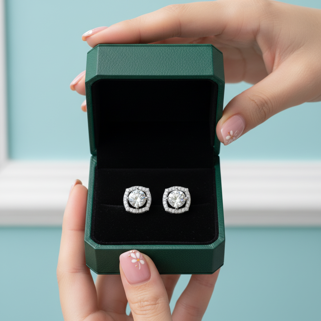 Cute 1.0 Cttw Round Cut Diamond Option Stud Earrings - Evani Naomi Jewelry