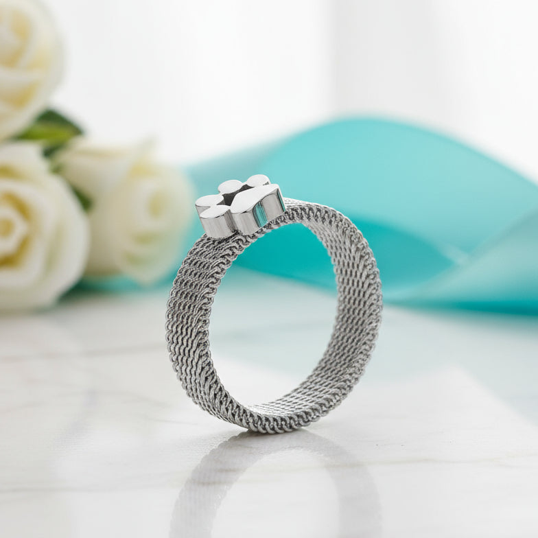 Cute Cat Paw Wedding Band-Evani Jewelry