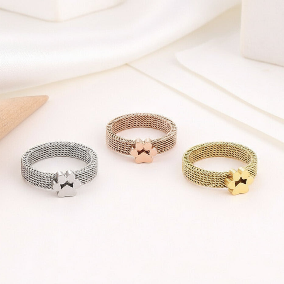 Cute Cat Paw Wedding Band-Evani Naomi Jewelry