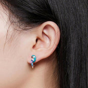 Cute Diamond Parrot Hoop Earrings-Evani Naomi Jewelry