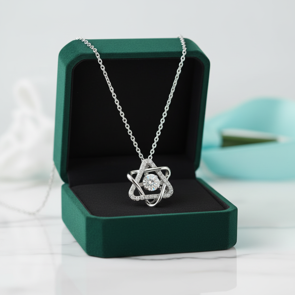 Dancing 0.5 ct Diamond OptionSix-pointed Star Necklace - Evani Naomi Jewelry