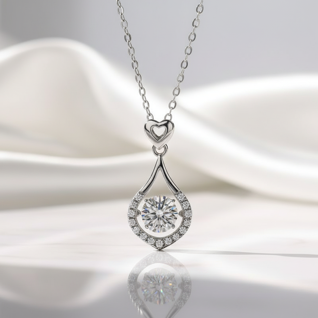 Dancing 1.0 ct Diamond Option Tear Drop Shaped Necklace - Evani Naomi Jewelry