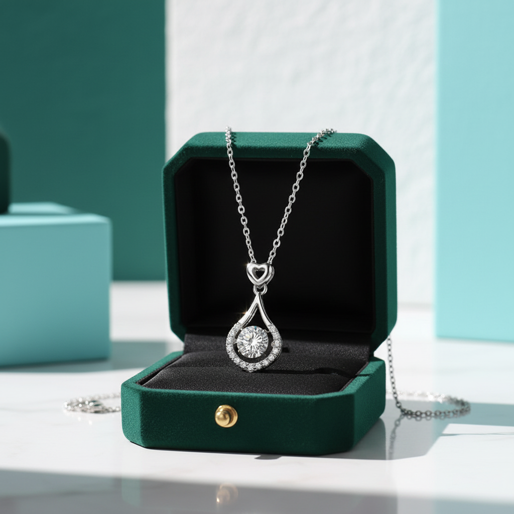 Dancing 1.0 ct Diamond Option Tear Drop Shaped Necklace - Evani Naomi Jewelry