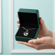 Dancing Diamond Option Heart & Moon Necklace - Evani Naomi Jewelry