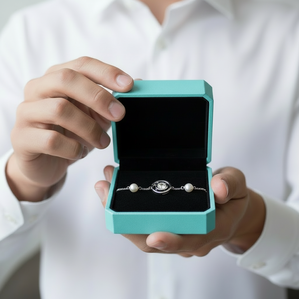 Dancing @ Symbol Diamond with Pearls Bracelet-Evani Jewelry