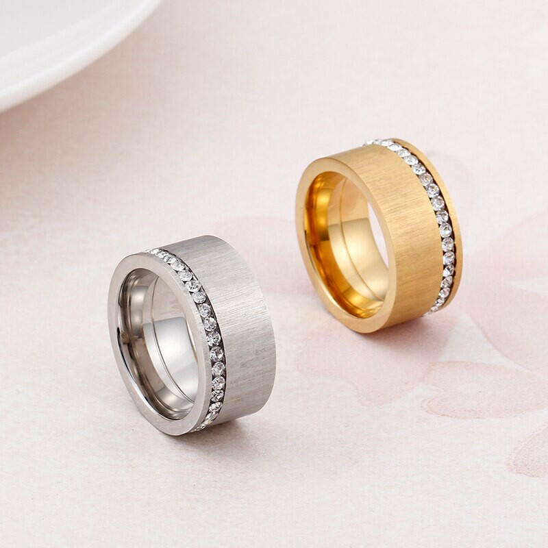 Diamond Gold Brushed Wedding Band-Evani Naomi Jewelry
