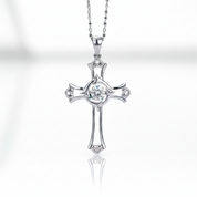 Diamond Option Heart & Cross Necklace