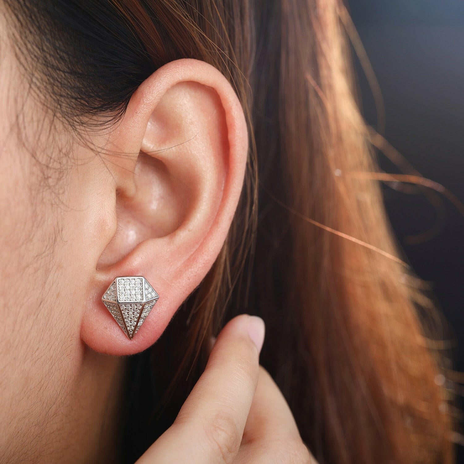 Diamond Hip-Hop Stud Earrings-Evani Naomi Jewelry
