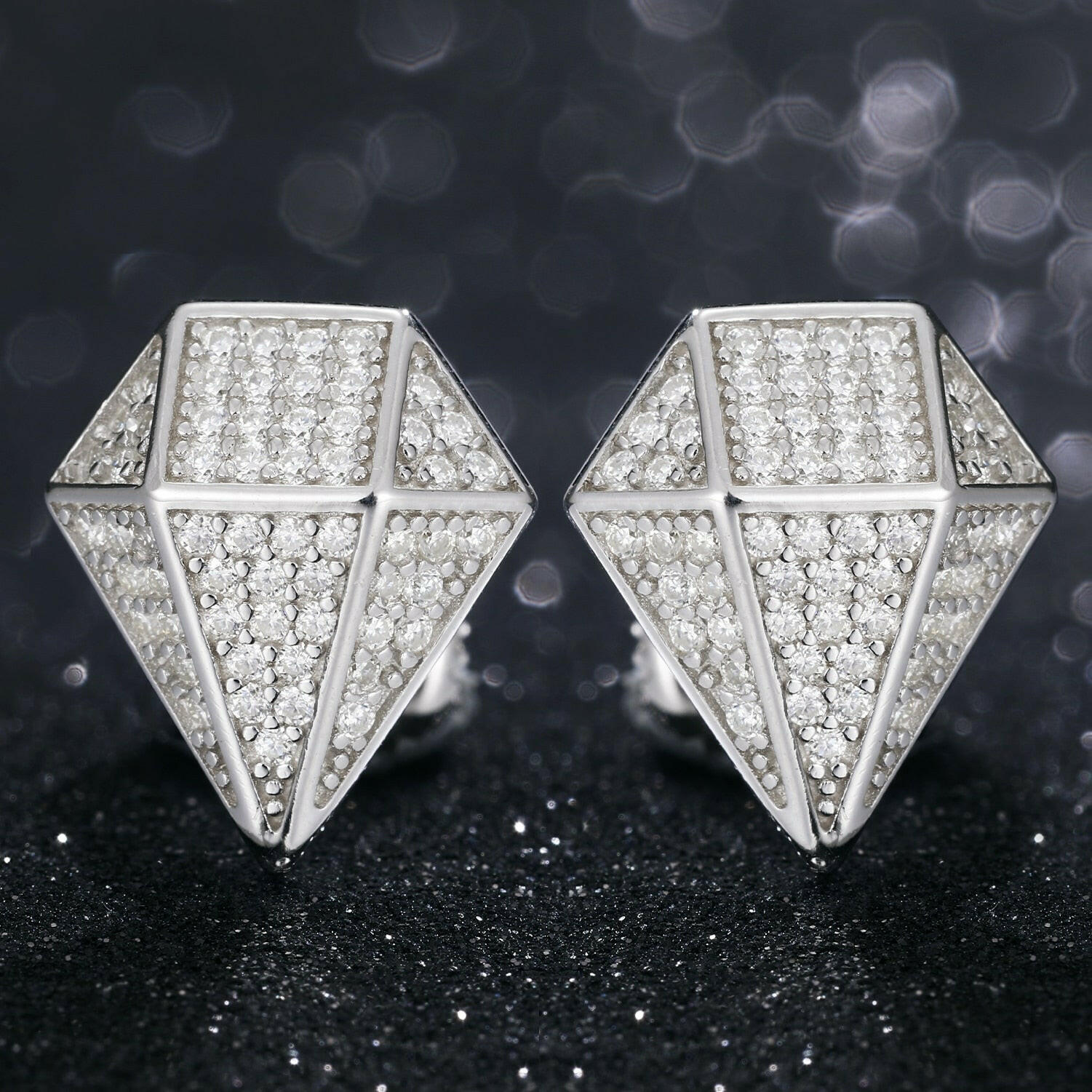 Diamond Hip-Hop Stud Earrings-Evani Naomi Jewelry