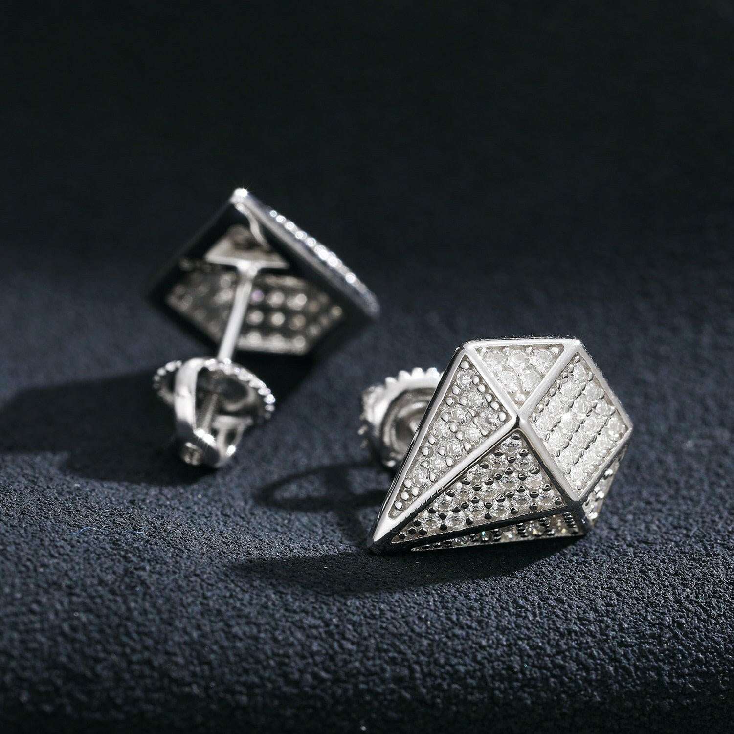Diamond Hip-Hop Stud Earrings-Evani Naomi Jewelry