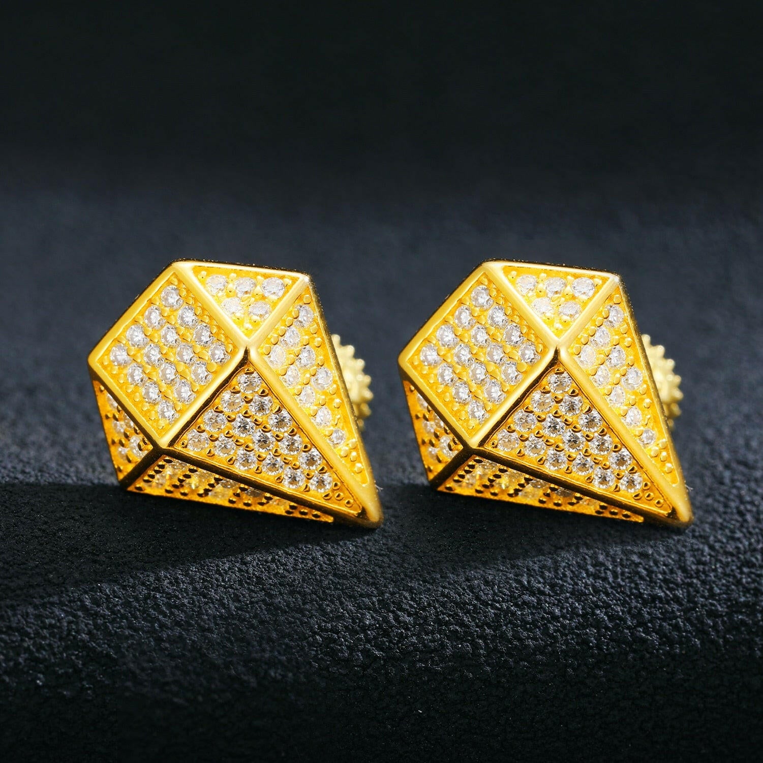 Diamond Hip-Hop Stud Earrings-Evani Naomi Jewelry