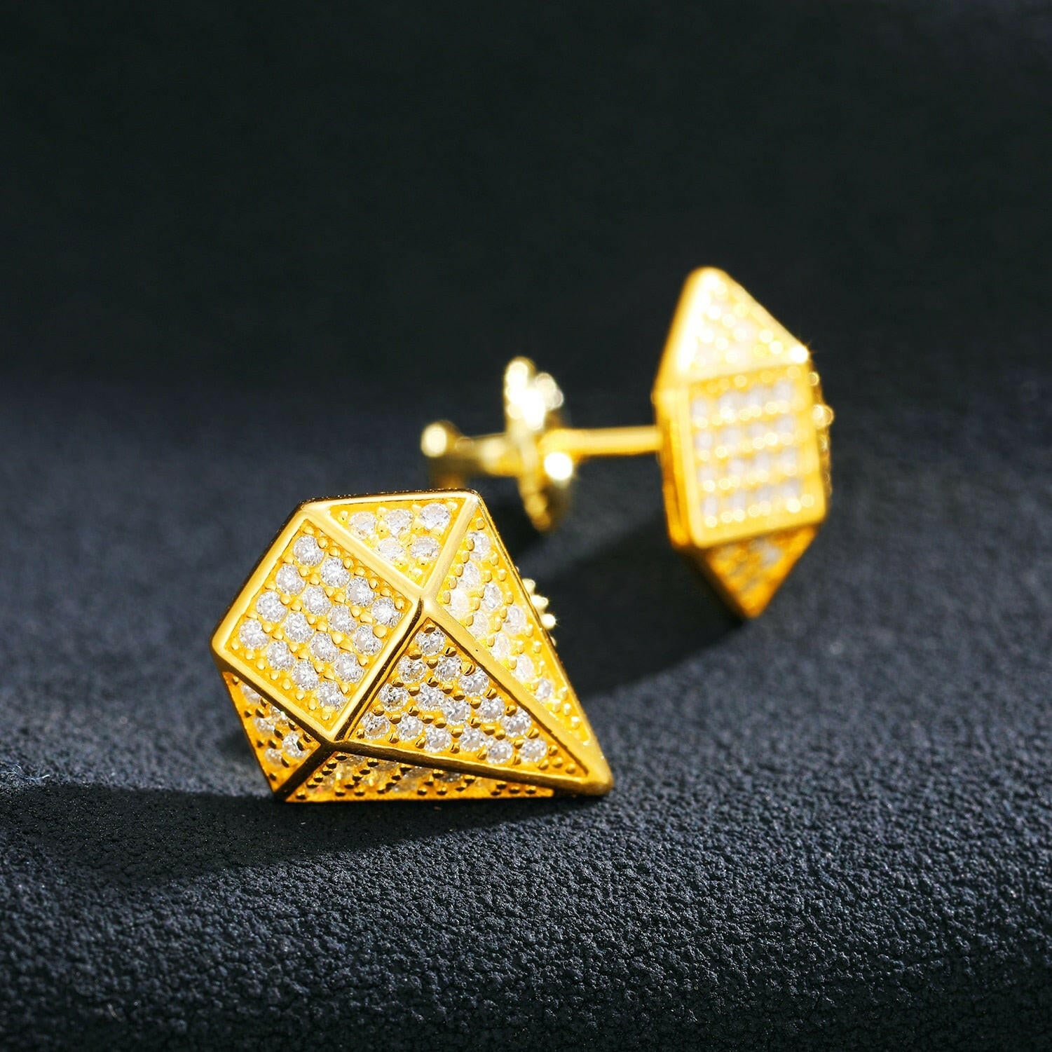 Diamond Hip-Hop Stud Earrings-Evani Naomi Jewelry