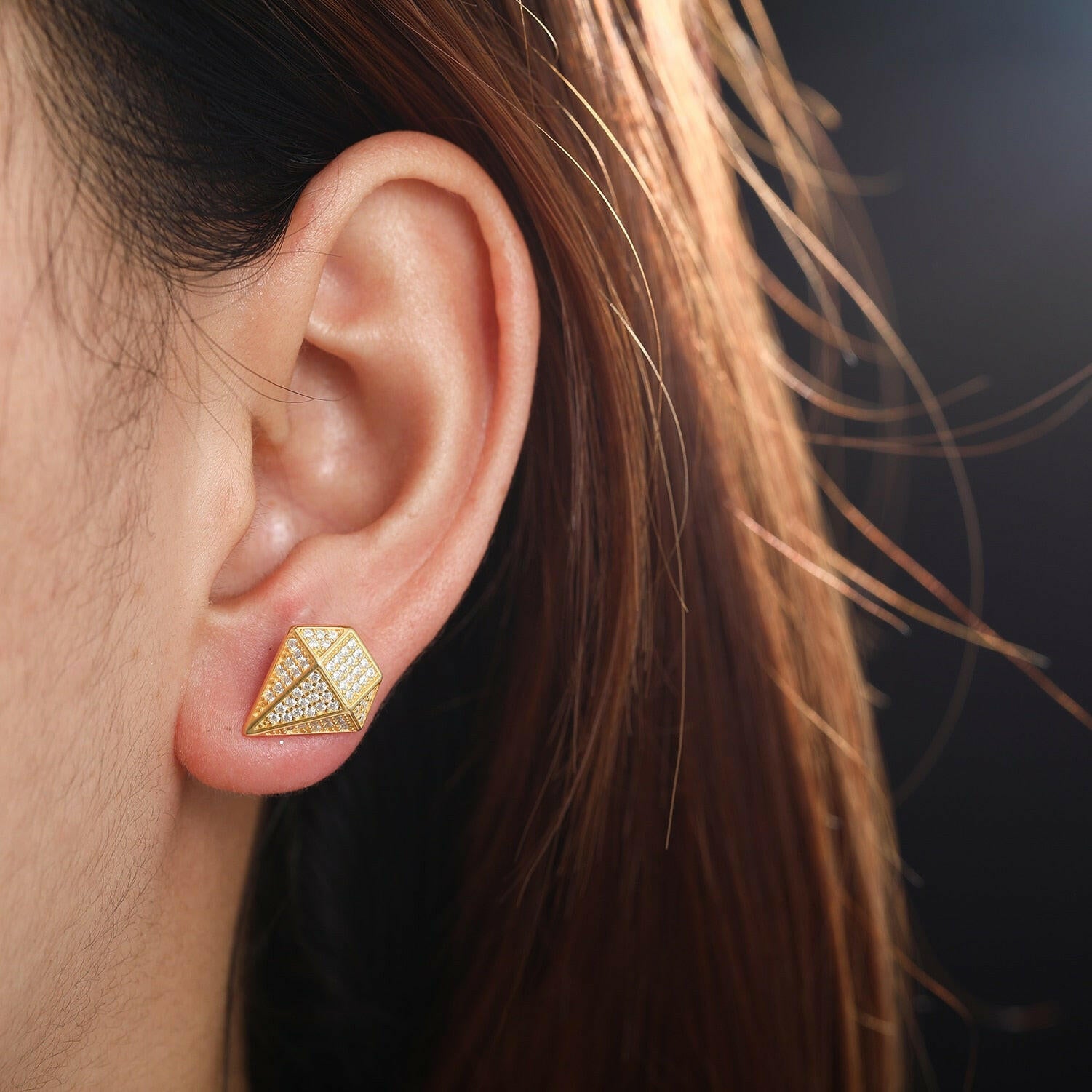 Diamond Hip-Hop Stud Earrings-Evani Naomi Jewelry