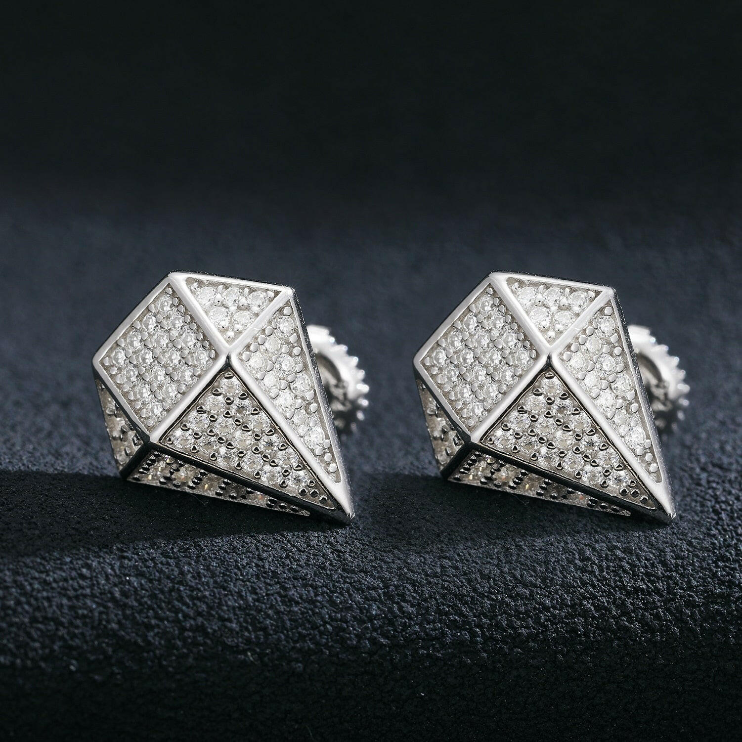 Diamond Hip-Hop Stud Earrings-Evani Naomi Jewelry