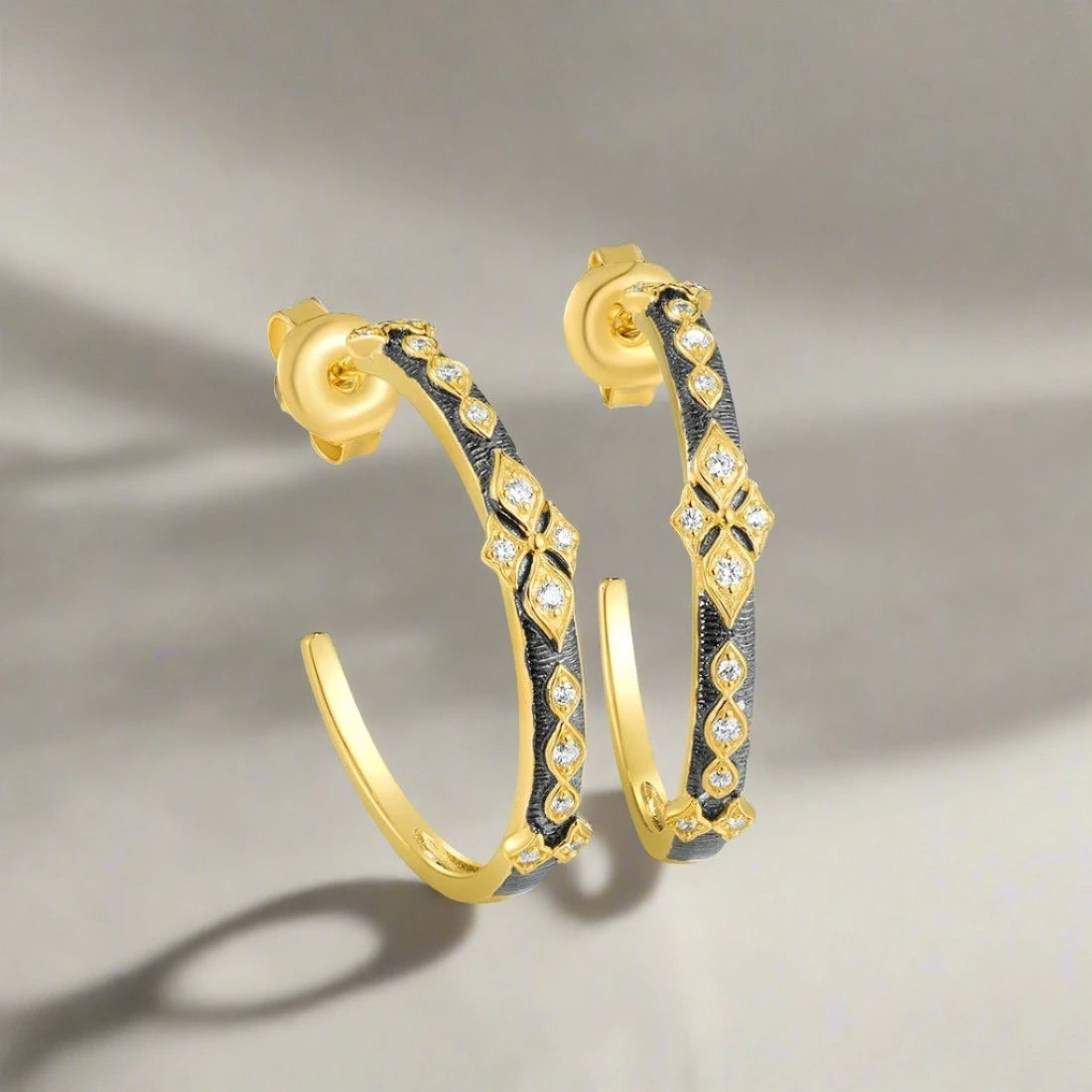 Diamonds Circle Hoop Earrings-Evani Naomi Jewelry