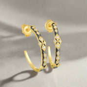 Diamonds Circle Hoop Earrings-Evani Naomi Jewelry