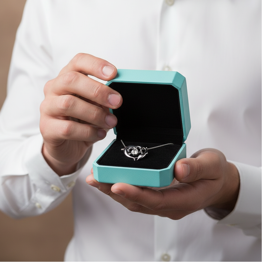 Dolphin Love with Diamond Chain Necklace