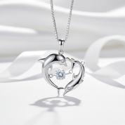 Dolphin Love with Diamond Chain Necklace