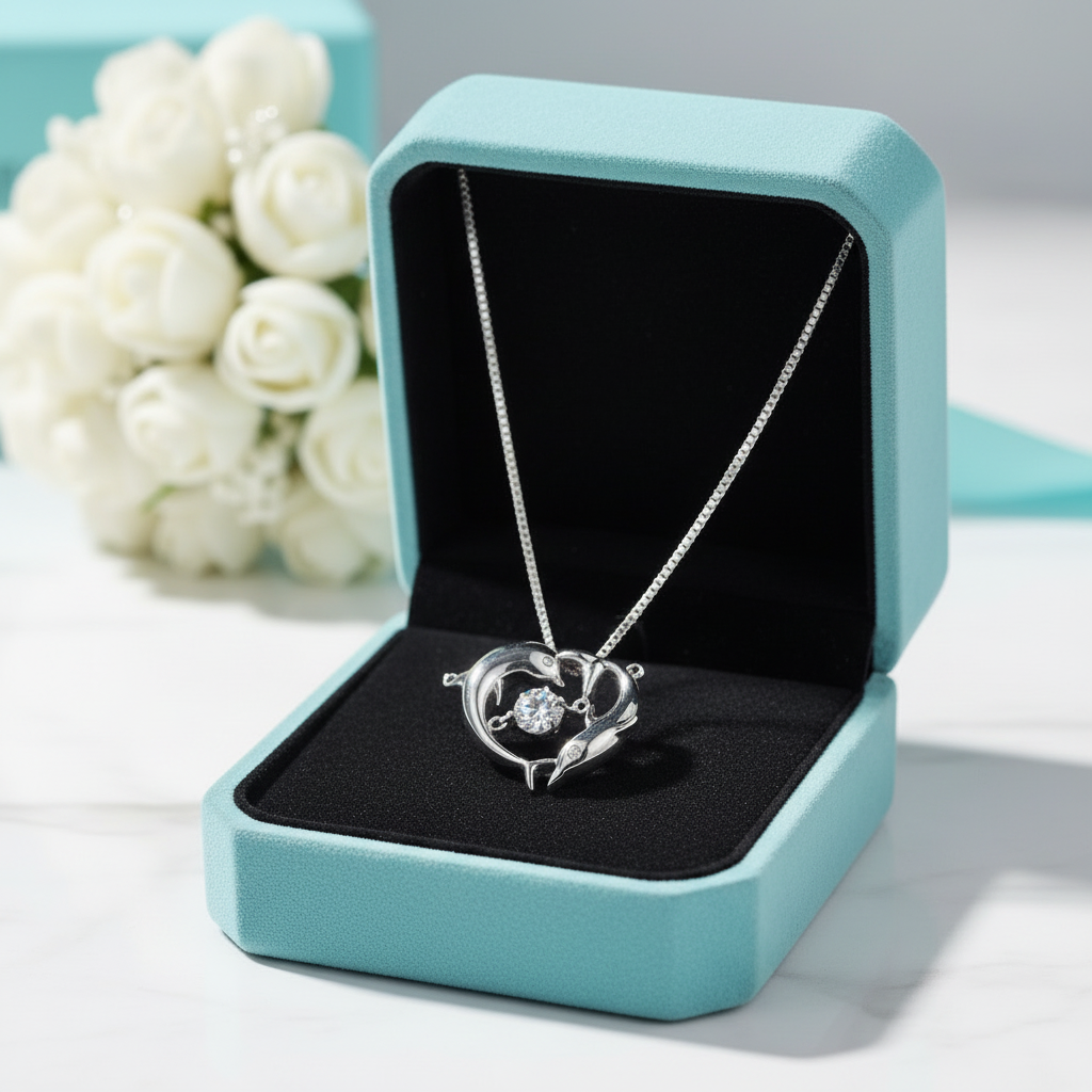 Dolphin Love with Diamond Option Chain Necklace - Evani Naomi Jewelry
