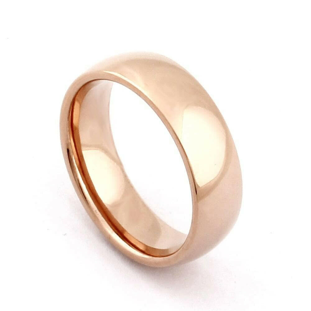 Dome Unisex Titanium Rose Gold Wedding Band-Evani Naomi Jewelry