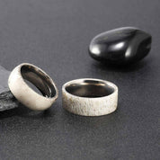 Domed Deer Antler Titanium Men's Wedding Band-Evani Naomi Jewelry