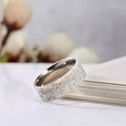 Domed Deer Antler Titanium Men's Wedding Band-Evani Naomi Jewelry