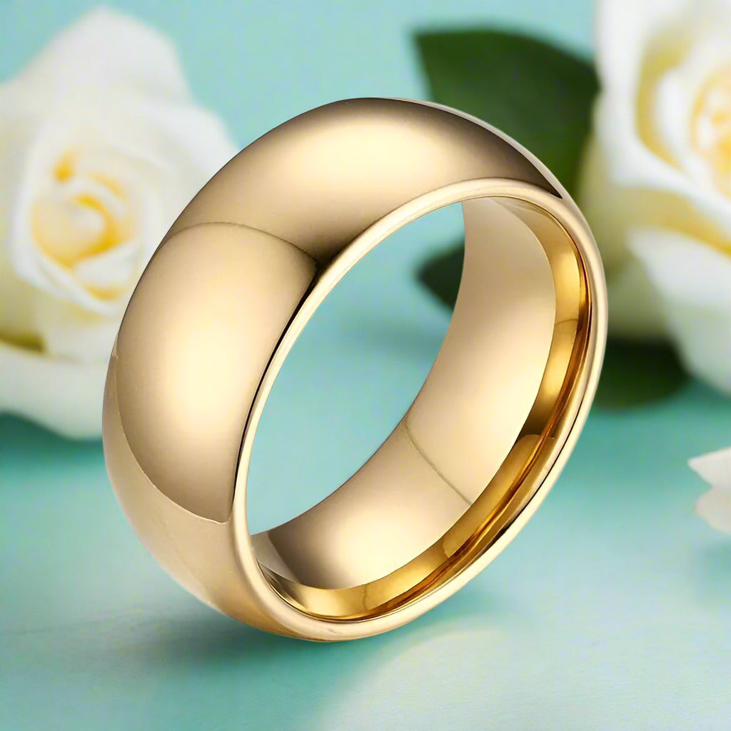 Domed Tungsten Men's Wedding Band-Evani Naomi Jewelry