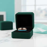 Domed Tungsten Men's Wedding Band with Blue & Wood Inlay - Evani Naomi Jewelry