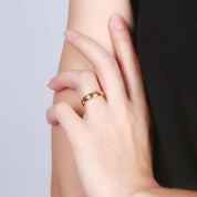 Domed Yellow Gold Rhombus Tungsten Men's Wedding Band-Evani Naomi Jewelry