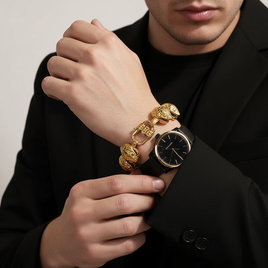 Domineering Snake Head Link Chain Bracelet-Evani Jewelry
