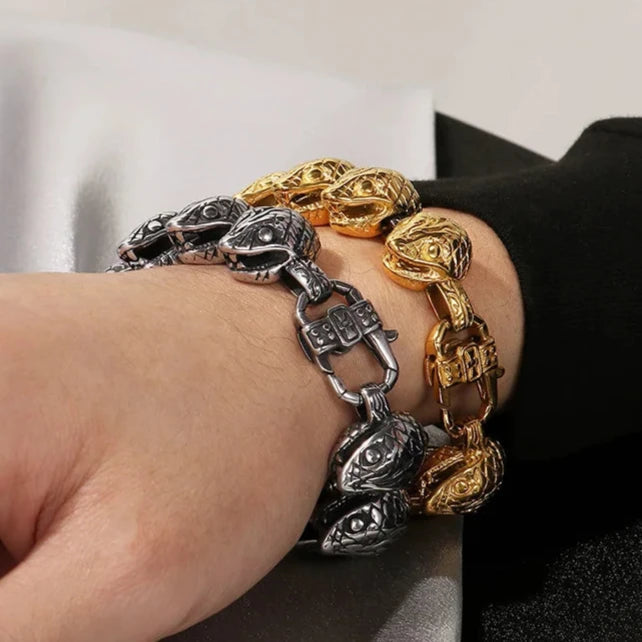 Domineering Snake Head Link Chain Bracelet-Evani Naomi Jewelry