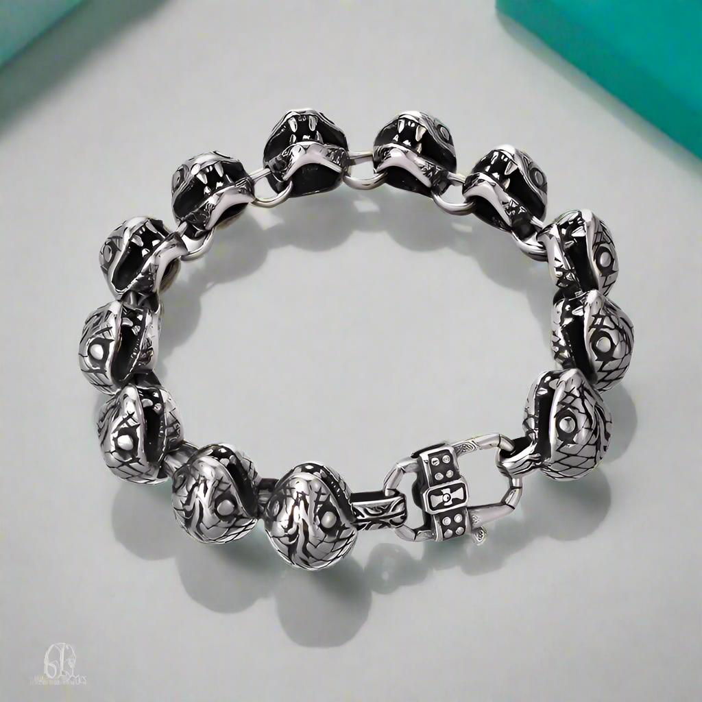 Domineering Snake Head Link Chain Bracelet-Evani Naomi Jewelry