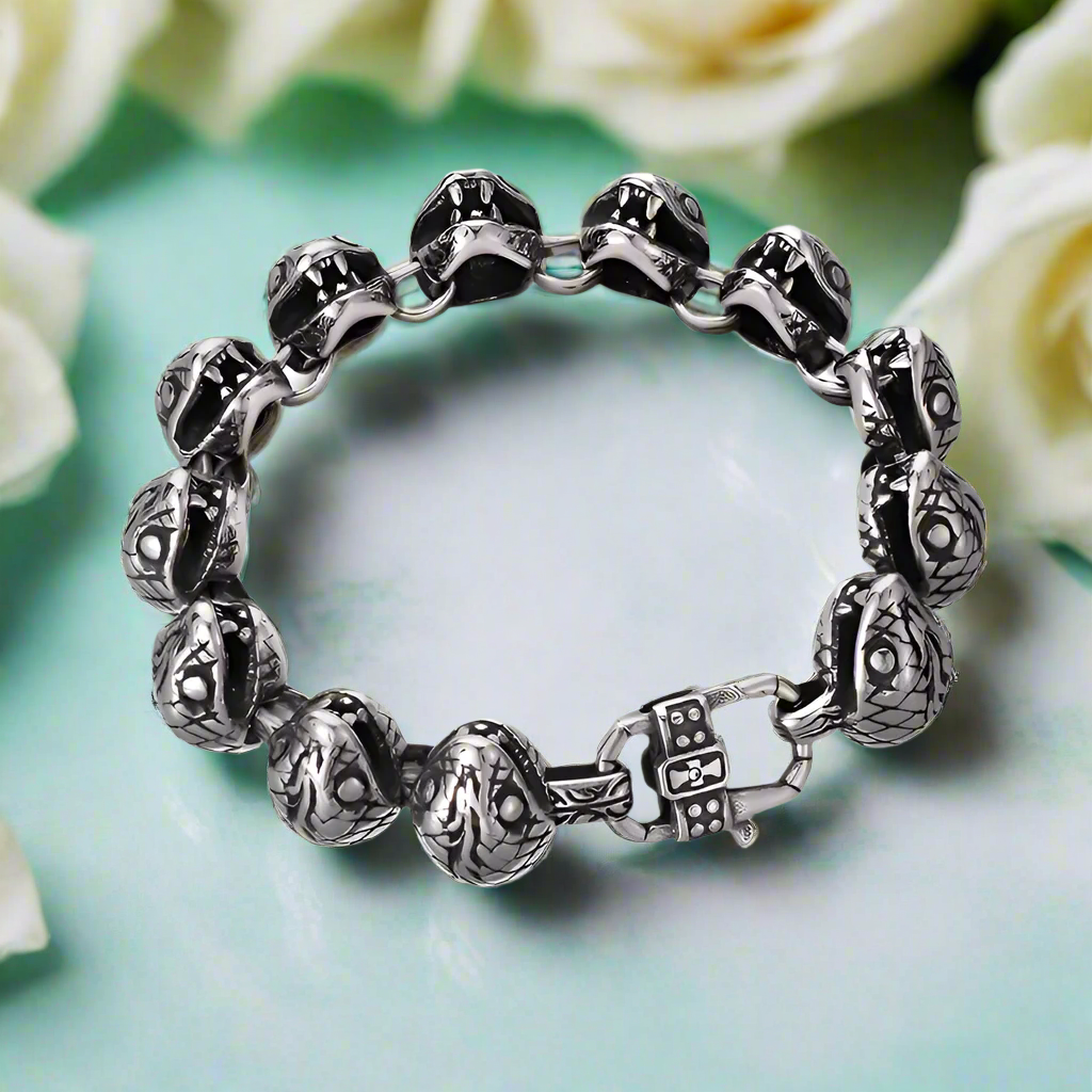 Domineering Snake Head Link Chain Bracelet-Evani Jewelry