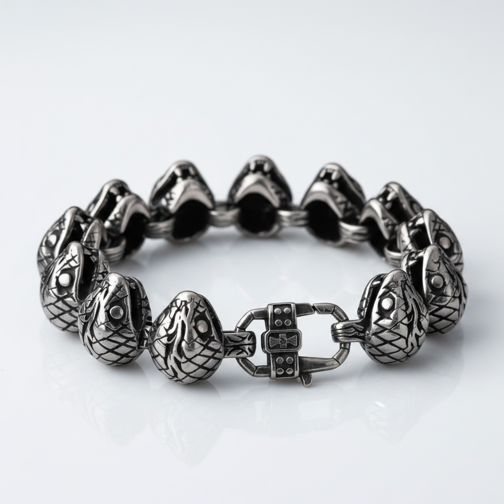 Domineering Snake Head Link Chain Bracelet