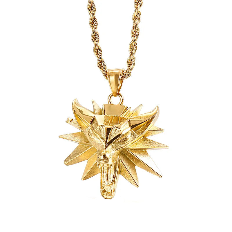 Domineering Wolf Head Punk Necklace-Evani Naomi Jewelry