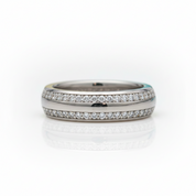 Double Inlay Diamond Option Wedding Band - Evani Naomi Jewelry