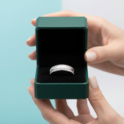 Double Inlay Diamond Option Wedding Band - Evani Naomi Jewelry