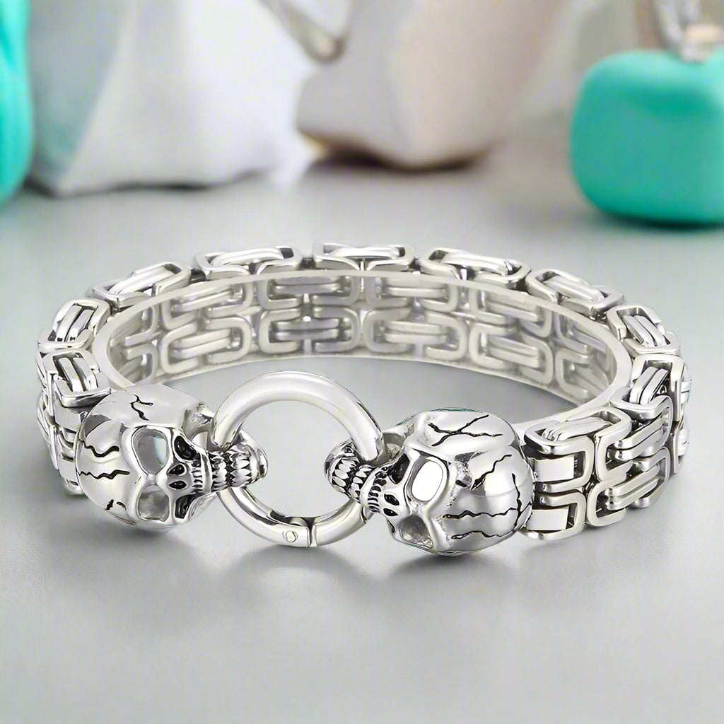 Double Layer Royal Chain Skull Bracelet-Evani Naomi Jewelry