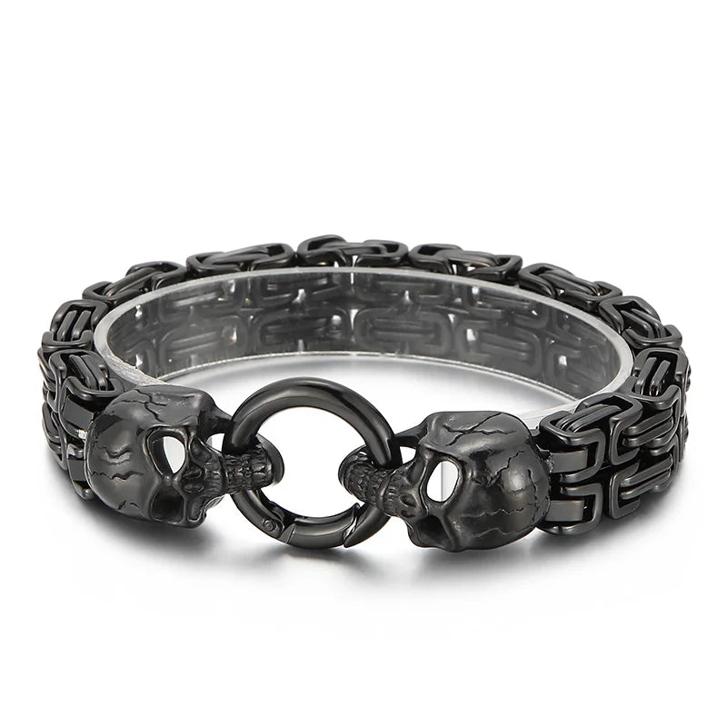Double Layer Royal Chain Skull Bracelet-Evani Naomi Jewelry