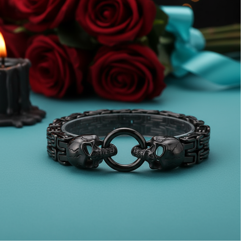 Double Layer Royal Chain Skull Bracelet-Evani Naomi Jewelry
