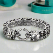 Double Layer Royal Chain Skull Bracelet-Evani Naomi Jewelry