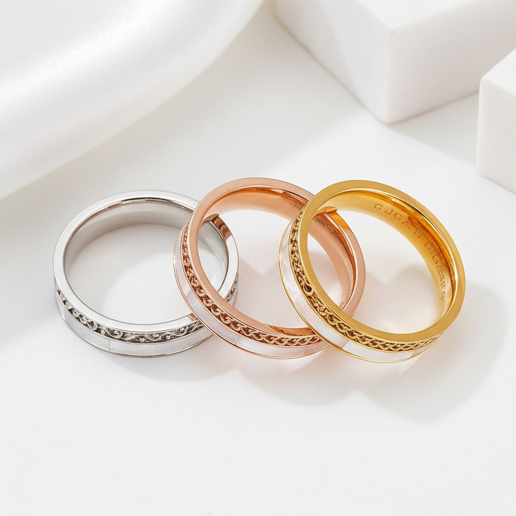 Double Layer Vintage Wedding Band-Evani Jewelry